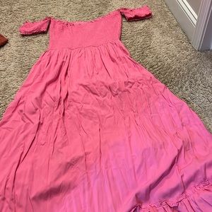 Maxi pink off the shoulder Fashion nova dress